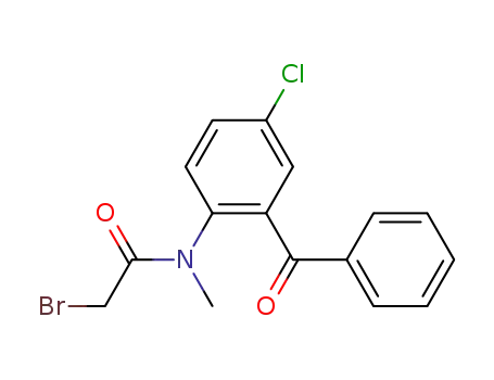 Molecular Structure of 2848-94-4 (N-(2-benzoyl-4-chlorophenyl)-2-bromo-N-methylacetamide)