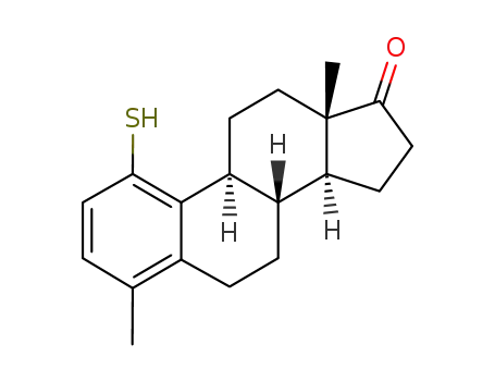 Molecular Structure of 167956-32-3 (1-Mercapto-4-methylestra-1,3,5<sup>(10)</sup>-trien-17-on)