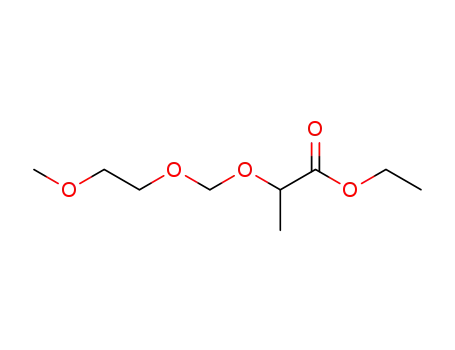 Molecular Structure of 97231-83-9 (Propanoic acid, 2-[(2-methoxyethoxy)methoxy]-, ethyl ester)