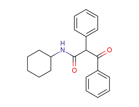 Molecular Structure of 70375-99-4 (Benzenepropanamide, N-cyclohexyl-b-oxo-a-phenyl-)