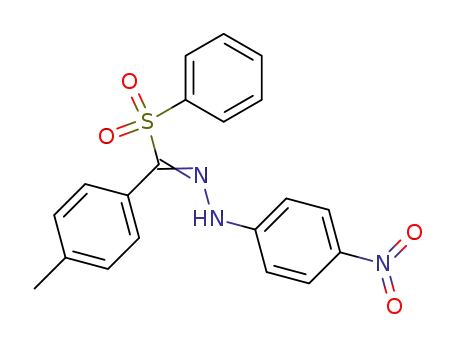 Molecular Structure of 77721-90-5 (Hydrazine, [(4-methylphenyl)(phenylsulfonyl)methylene](4-nitrophenyl)-)