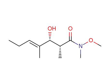 Molecular Structure of 541511-47-1 ((E)-(2R,3R)-3-Hydroxy-2,4-dimethyl-hept-4-enoic acid methoxy-methyl-amide)