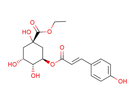 Molecular Structure of 1443678-33-8 (5-O-(E)-p-coumaroylquinic acid ethyl ester)