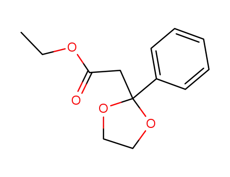 Molecular Structure of 27773-03-1 (2-Phenyl-1,3-dioxolane-2-acetic acid ethyl ester)
