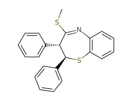 Molecular Structure of 79246-70-1 (1,5-Benzothiazepine, 2,3-dihydro-4-(methylthio)-2,3-diphenyl-,
(2R,3S)-rel-)