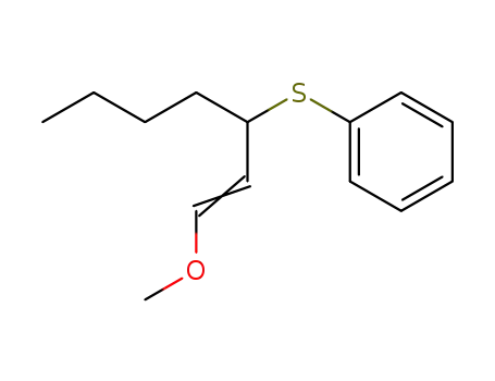 Molecular Structure of 63109-51-3 (Benzene, [[1-(2-methoxyethenyl)pentyl]thio]-, (E)-)