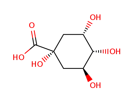 Molecular Structure of 7216-27-5 (1R,3R,4R,5R-1,3,4,5-tetrahydroxycyclohexanecarboxylic acid)