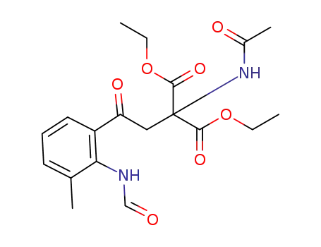 Molecular Structure of 1446522-63-9 (ethyl 2-acetamido-2-carboethoxy-5-oxo-5-(2-formamido-3-methylphenyl)pentanoate)