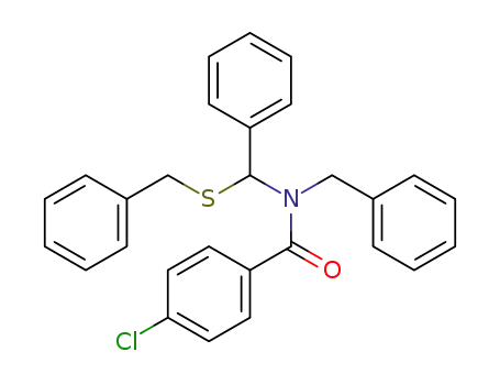 Molecular Structure of 80351-84-4 (N-Benzyl-N-(benzylsulfanyl-phenyl-methyl)-4-chloro-benzamide)