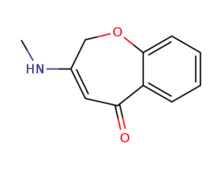 Molecular Structure of 77956-39-9 (3-(methylamino)-1-benzoxepin-5(2H)-one)