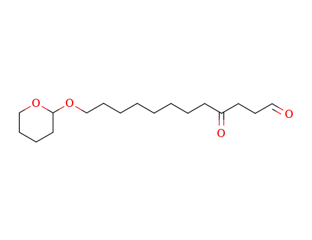Molecular Structure of 79918-33-5 (Dodecanal, 4-oxo-12-[(tetrahydro-2H-pyran-2-yl)oxy]-)
