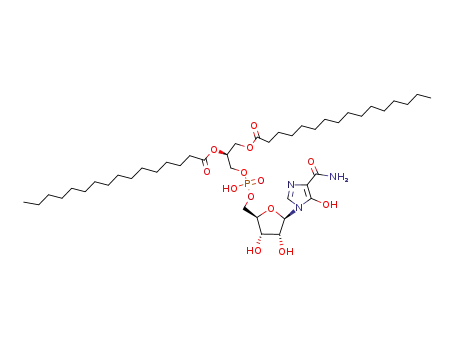 Hexadecanoic acid (S)-2-{[(2R,3S,4R,5R)-5-(4-carbamoyl-5-hydroxy-imidazol-1-yl)-3,4-dihydroxy-tetrahydro-furan-2-ylmethoxy]-hydroxy-phosphoryloxy}-1-hexadecanoyloxymethyl-ethyl ester