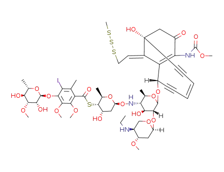 S-[6-[[5-[5-(ethylamino)-4-methoxyoxan-2-yl]oxy-4-hydroxy-6-[[9-hydroxy-12-(methoxycarbonylamino)-13-[2-(methyltrisulfanyl)ethylidene]-11-oxo-2-bicyclo[7.3.1]trideca-1(12),5-dien-3,7-diynyl]oxy]-2-methyloxan-3-yl]amino]oxy-4-hydroxy-2-methyloxan-3-yl] 4-(3,5-dihydroxy-4-methoxy-6-methyloxan-2-yl)oxy-5-iodo-2,3-dimethoxy-6-methylbenzenecarbothioate