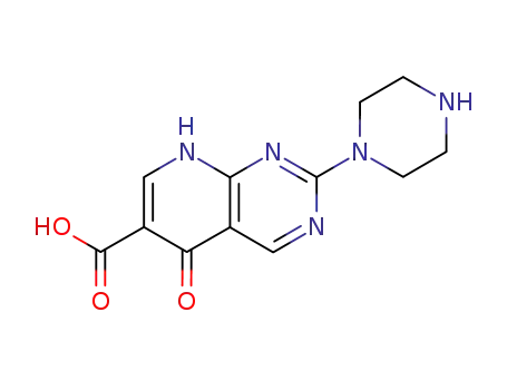 Pyrido[2,3-d]pyrimidine-6-carboxylic acid,
1,5-dihydro-5-oxo-2-(1-piperazinyl)-