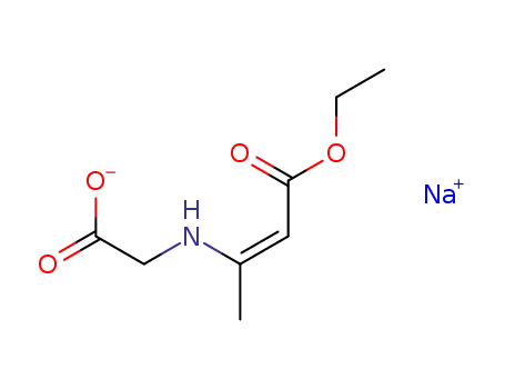 Molecular Structure of 51514-20-6 (2-Butenoic acid, 3-[(carboxymethyl)amino]-, 1-ethyl ester, monosodium
salt)
