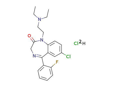 2H-1,4-Benzodiazepin-2-one,7-chloro-1-[2-(diethylamino)ethyl]-5-(2-fluorophenyl)-1,3-dihydro-,hydrochloride (1:2)
