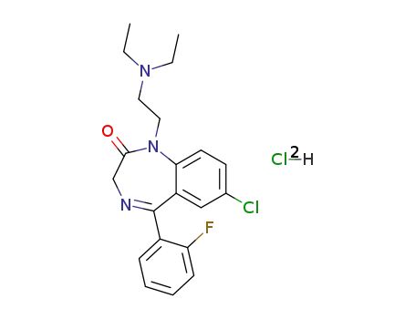 2H-1,4-Benzodiazepin-2-one,7-chloro-1-[2-(diethylamino)ethyl]-5-(2-fluorophenyl)-1,3-dihydro-,hydrochloride (1:2)