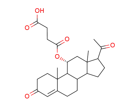 Molecular Structure of 41238-98-6 (11-ALPHA-HYDROXY-4-PREGNENE-3,20-DIONE 11-HEMISUCCINATE)