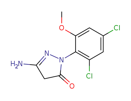 Molecular Structure of 33008-67-2 (5-amino-2-(2,4-dichloro-6-methoxyphenyl)-2,4-dihydro-3H-pyrazol-3-one)