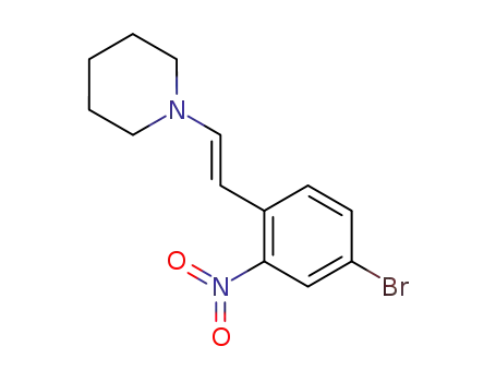 Molecular Structure of 108061-73-0 ((E)-4-bromo-2-nitro-β-piperidinostyrene)