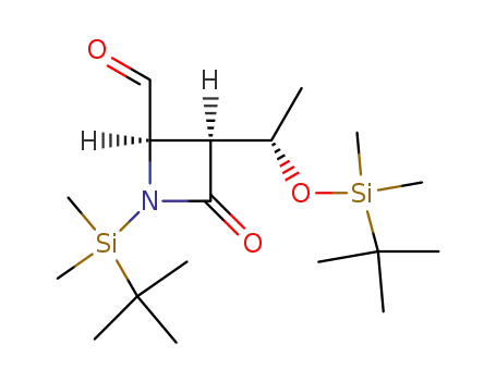 Molecular Structure of 102129-89-5 ((2R,3S)-1-(tert-Butyl-dimethyl-silanyl)-3-[(S)-1-(tert-butyl-dimethyl-silanyloxy)-ethyl]-4-oxo-azetidine-2-carbaldehyde)