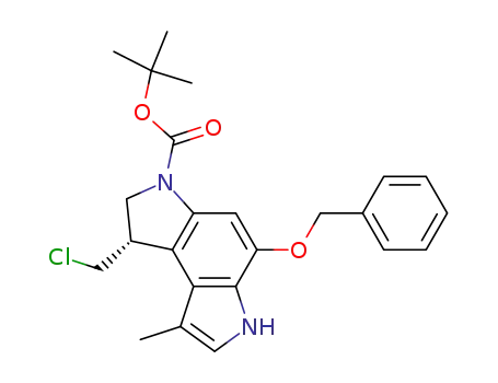 Molecular Structure of 110314-50-6 ((S)-1-(chloromethyl)-1,6-dihydro-8-methyl-5-(phenylmethoxy)-benzo[1,2-b:4,3-b']dipyrrole-3(2H)-carboxylic acid 1,1-dimethylethyl ester)