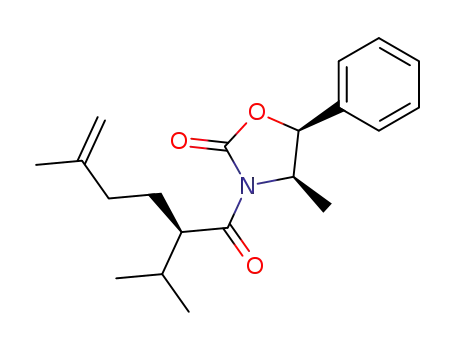 Molecular Structure of 317801-57-3 ((4R,5S)-(+)-3-[(2R)-2-isopropyl-5-methyl-1-oxohex-5-en-1-yl]-4-methyl-5-phenyl-2-oxazolidinone)
