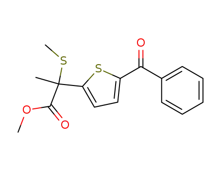 Molecular Structure of 67355-14-0 (methyl α-methylthio-α-(5-benzoyl-thien-2-yl)-propionate)