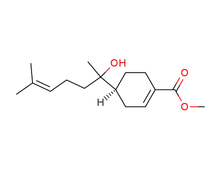 Molecular Structure of 135970-39-7 (methyl (4R)-4-[(2S)-2-hydroxy-6-methylhept-5-en-2-yl]cyclohex-1-ene-1-carboxylate)