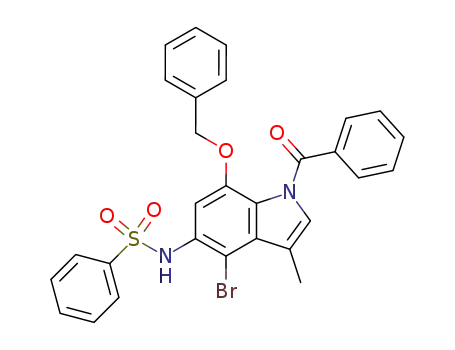Molecular Structure of 112764-64-4 (5-amino-1-benzoyl-7-(benzyloxy)-4-bromo-3-methyl-N<sup>5</sup>-(phenylsulfonyl)indole)
