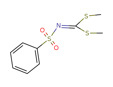 Molecular Structure of 13068-20-7 (N-bis-(methylsulfanylmethylene)benzenesulfonamide)