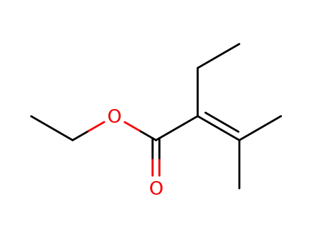 Molecular Structure of 18804-45-0 (2-Butenoic acid, 2-ethyl-3-methyl-, ethyl ester)