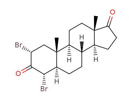 Molecular Structure of 42453-26-9 (5α-androstan-2α,4α-dibromo-3,17-dione)