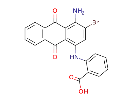 Molecular Structure of 83929-40-2 (2-[(4-amino-3-bromo-9,10-dihydro-9,10-dioxo-1-anthryl)amino]benzoic acid)