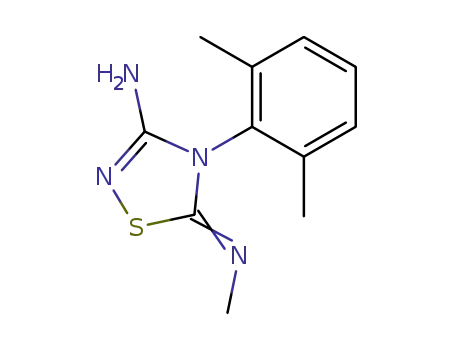 Molecular Structure of 134810-25-6 (4-(2,6-Dimethyl-phenyl)-5-[(Z)-methylimino]-4,5-dihydro-[1,2,4]thiadiazol-3-ylamine)