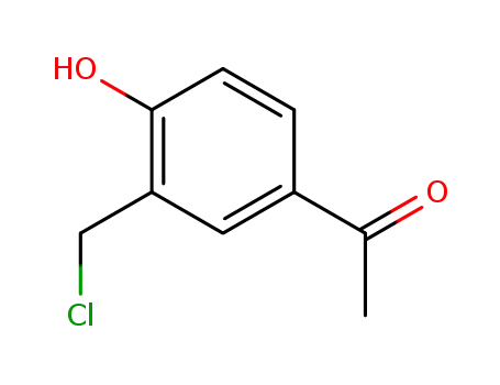 Molecular Structure of 24085-05-0 (1-(3-Chloromethyl-4-hydroxy-phenyl)-ethanone)
