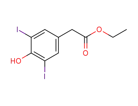 Molecular Structure of 90917-49-0 (ethyl 4-hydroxy-3,5-diiodophenylacetate)