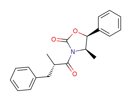 Molecular Structure of 80697-94-5 ((2'S,4R,5S)-3-(2'-methyl-3'-phenylpropionyl)-4-methyl-5-phenyloxazolidin-2-one)