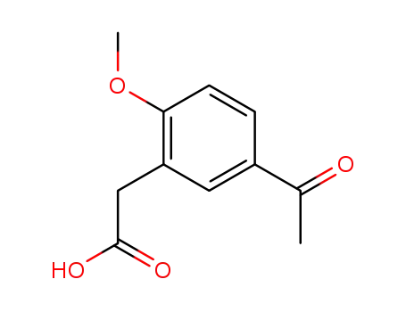 Molecular Structure of 116296-30-1 ((5-ACETYL-2-METHOXYPHENYL)ACETIC ACID)
