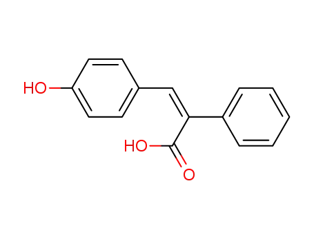 Molecular Structure of 879008-22-7 (3<i>c</i>-(4-hydroxy-phenyl)-2-phenyl-acrylic acid)