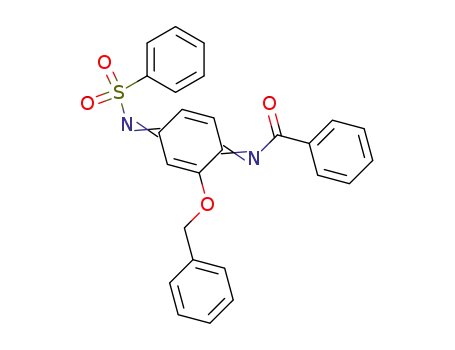 Molecular Structure of 112764-62-2 (N-[4-[(Z)-Benzenesulfonylimino]-2-benzyloxy-cyclohexa-2,5-dien-(Z)-ylidene]-benzamide)