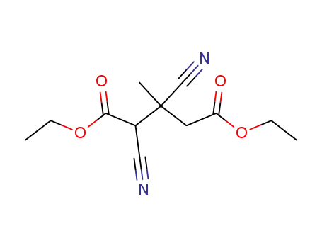 Molecular Structure of 91558-49-5 (2,3-dicyano-3-methyl-glutaric acid diethyl ester)
