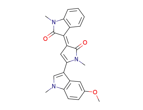 2H-Indol-2-one,
3-[1,2-dihydro-5-(5-methoxy-1-methyl-1H-indol-3-yl)-1-methyl-2-oxo-3H-
pyrrol-3-ylidene]-1,3-dihydro-1-methyl-