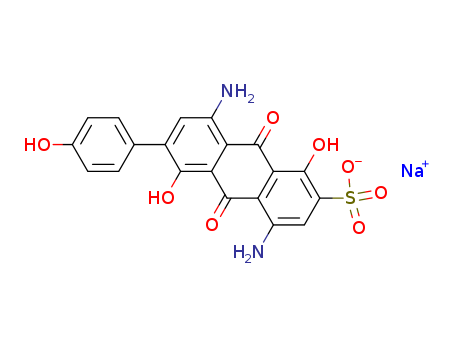 2-Anthracenesulfonicacid, 4,8-diamino-9,10-dihydro-1,5-dihydroxy-6-(4-hydroxyphenyl)-9,10-dioxo-,sodium salt (1:1)
