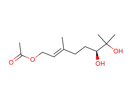 Molecular Structure of 61302-43-0 (Essigsaeure-<(6S,2E)-6,7-dihydroxy-3,7-dimethyl-2-octen-1-yl>ester)
