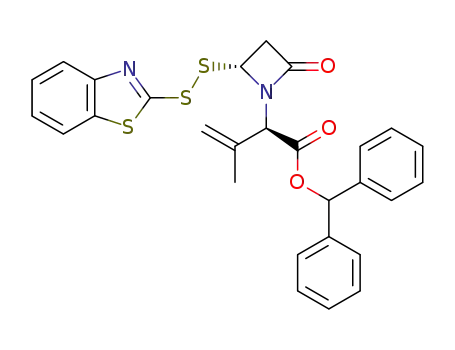 Diphenylmethyl (alphaR,2R)-2-(2-benzothiazolyldithio)-alpha-(1-methylethenyl)-4-oxo-1-azetidineacetate