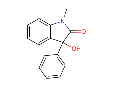 Molecular Structure of 15757-32-1 (2H-Indol-2-one, 1,3-dihydro-3-hydroxy-1-methyl-3-phenyl-)