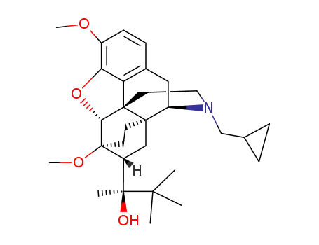 Molecular Structure of 16524-65-5 (6,14-Ethenomorphinan-7-methanol,17-(cyclopropylmethyl)-a-(1,1-dimethylethyl)-4,5-epoxy-18,19-dihydro-3,6-dimethoxy-a-methyl-, (aS,5a,7a)-)
