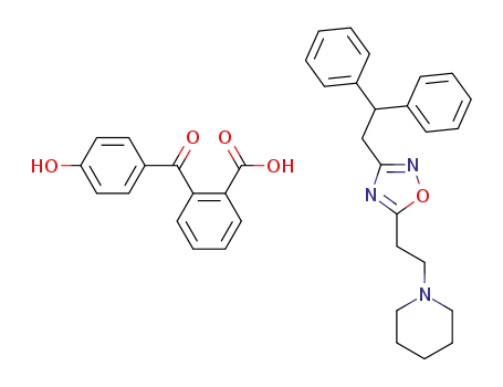 2-(4-ヒドロキシベンゾイル)安息香酸?1-[2-[3-(2,2-ジフェニルエチル)-1,2,4-オキサジアゾール-5-イル]エチル]ピペリジン