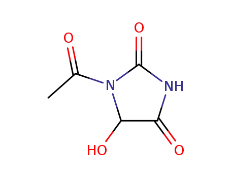 Molecular Structure of 124443-50-1 (2,4-Imidazolidinedione, 1-acetyl-5-hydroxy- (9CI))